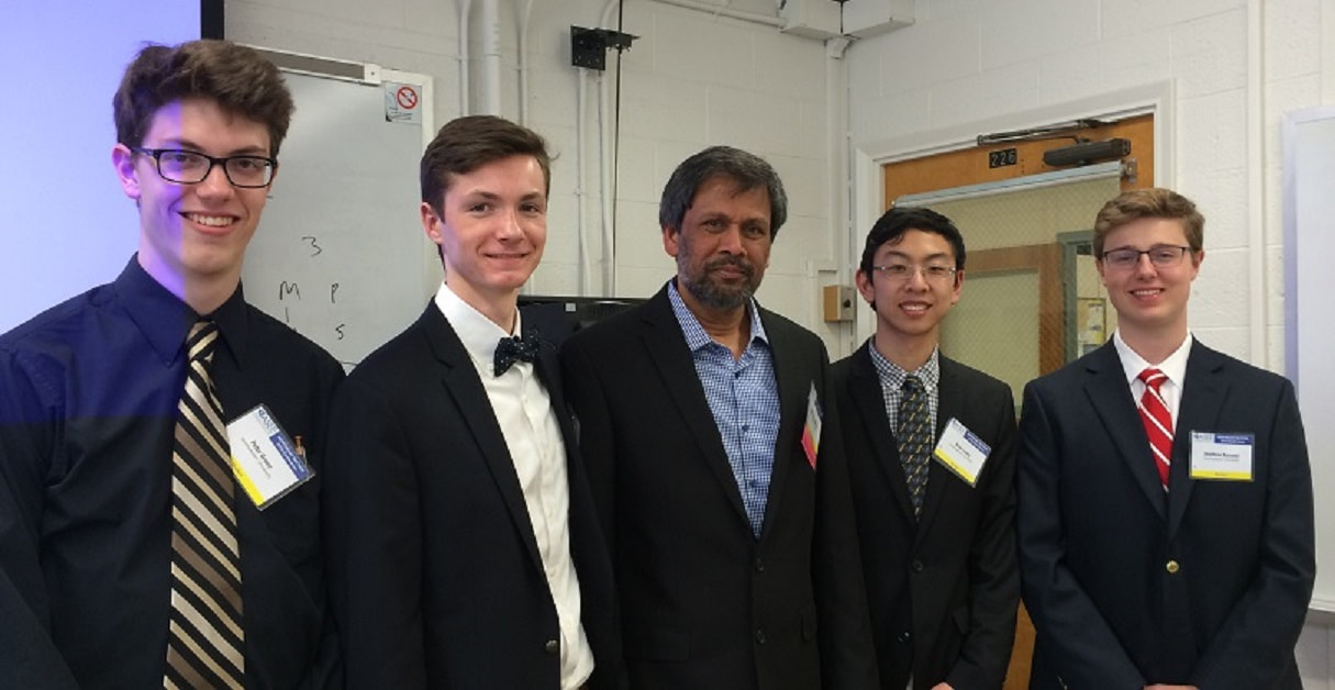 The Door Motion Generator team with advisor Dr. Maheswaran at ASEE NE 2016